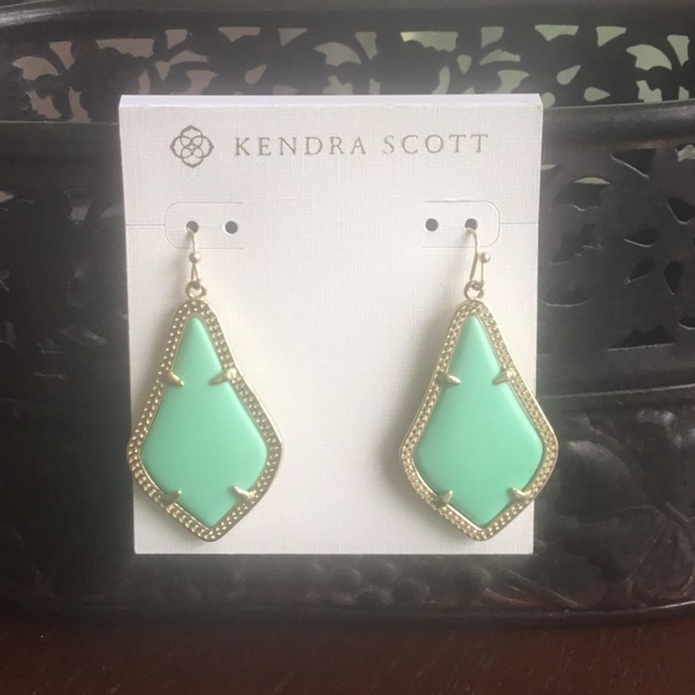 Kendra Scott~Alexandra Gold and Sea-foam earrings